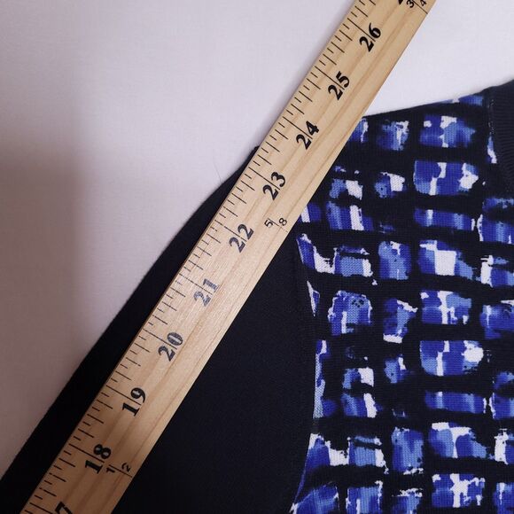 Brooks Brothers Cardigan Womens Small Blue Twinset Abstract Cotton Jersey NWT - Picture 8 of 12